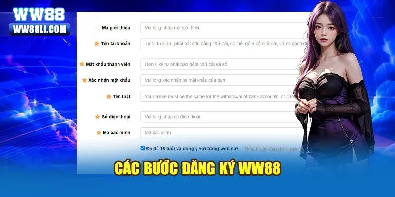 Các bước đăng ký WW88